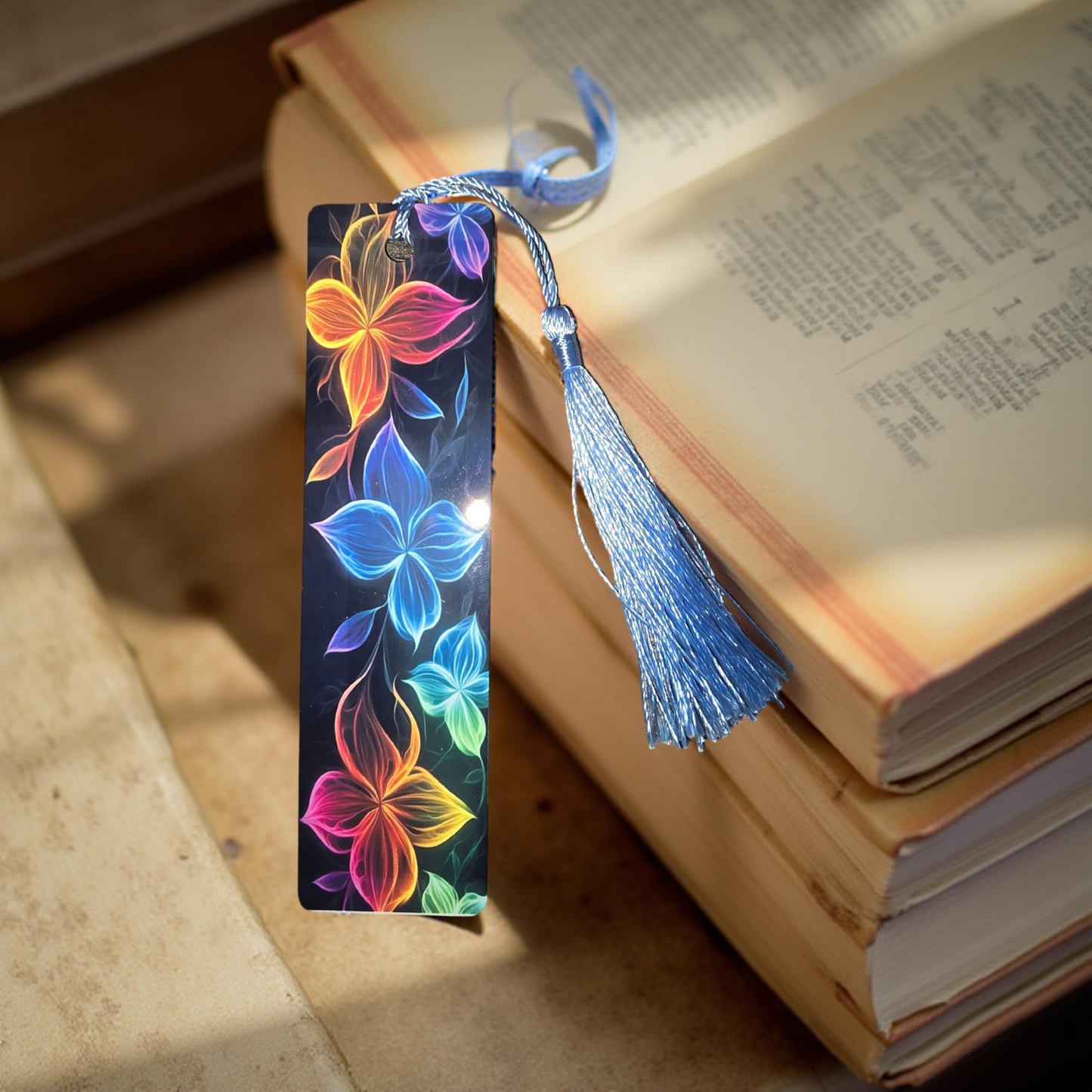 Neon Floral Bookmarks