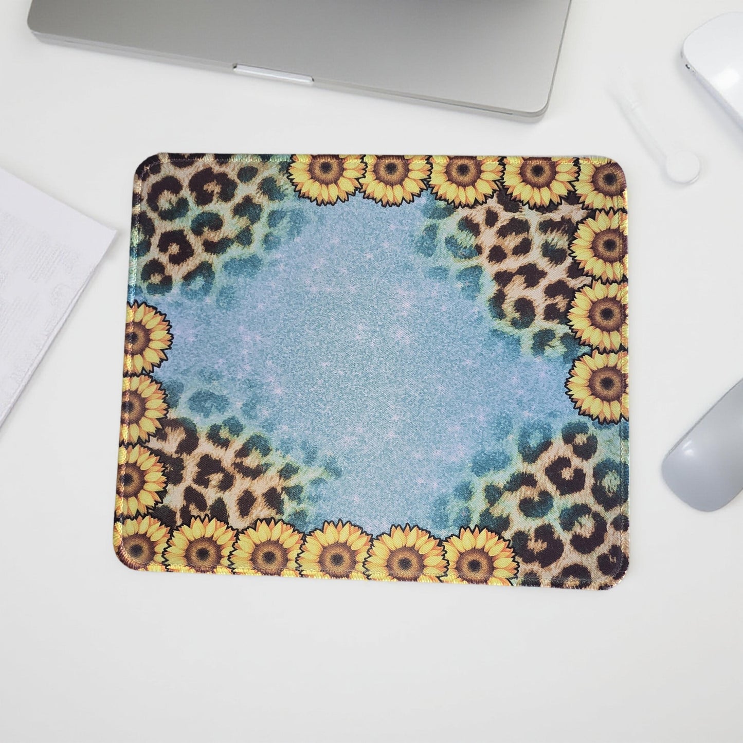 Sunflower/Water Leopard Print Mousepad