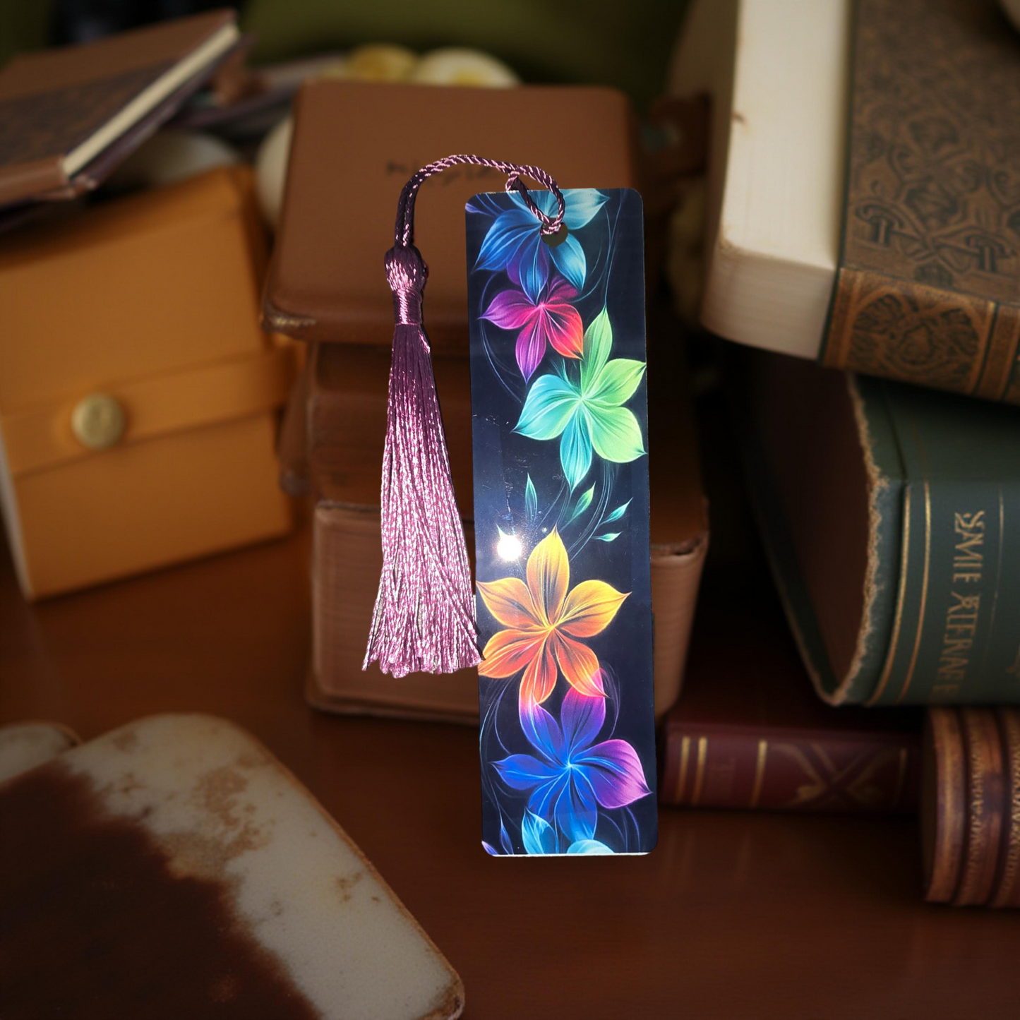 Neon Floral Bookmarks
